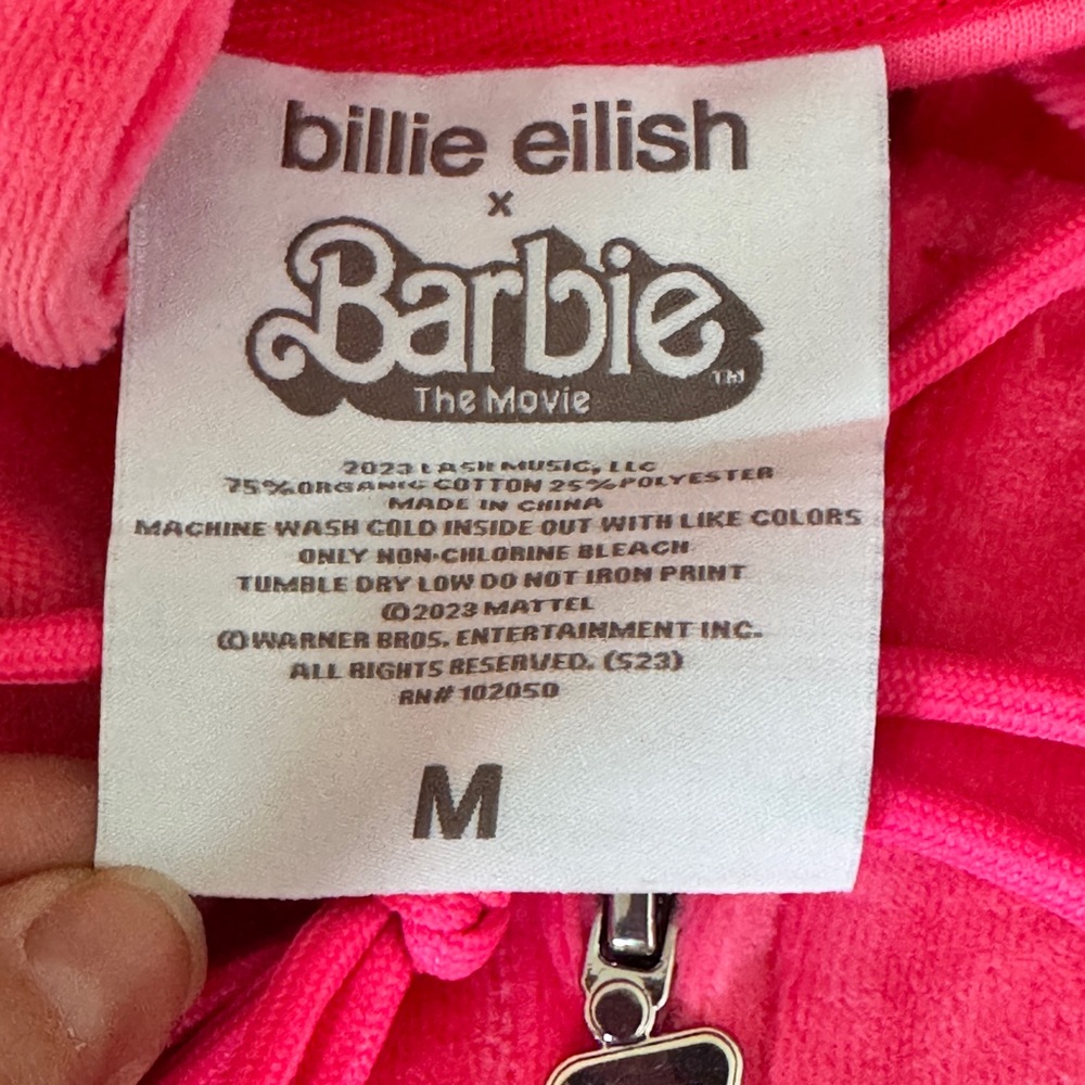 Billie Eilish Pink Zip-Up Hoodie - Picture 6 of 6